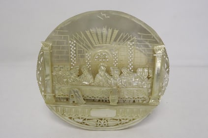 Unusual shell carving "the last supper"