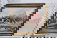 Oil on canvas "Indian warriors" by Charles Damrow