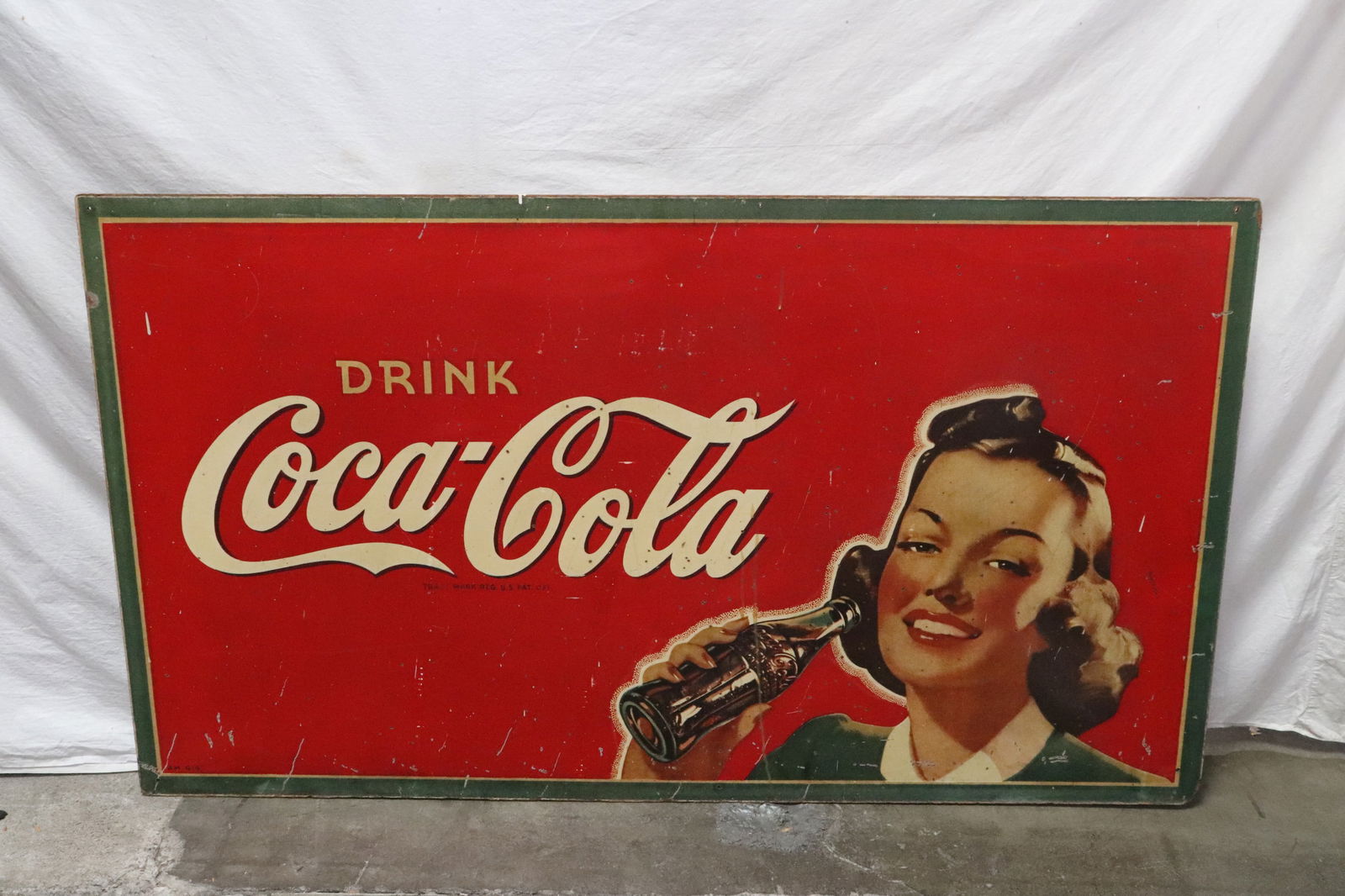 Large vintage Coca Cola advertisement board (1 of 7)