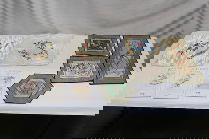 9 pieces Chinese embroidery panels