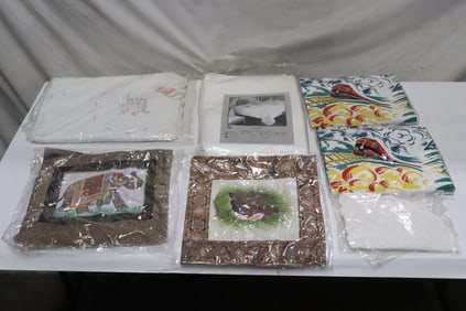 4 fancy tablecloths, and 3 fine napkins