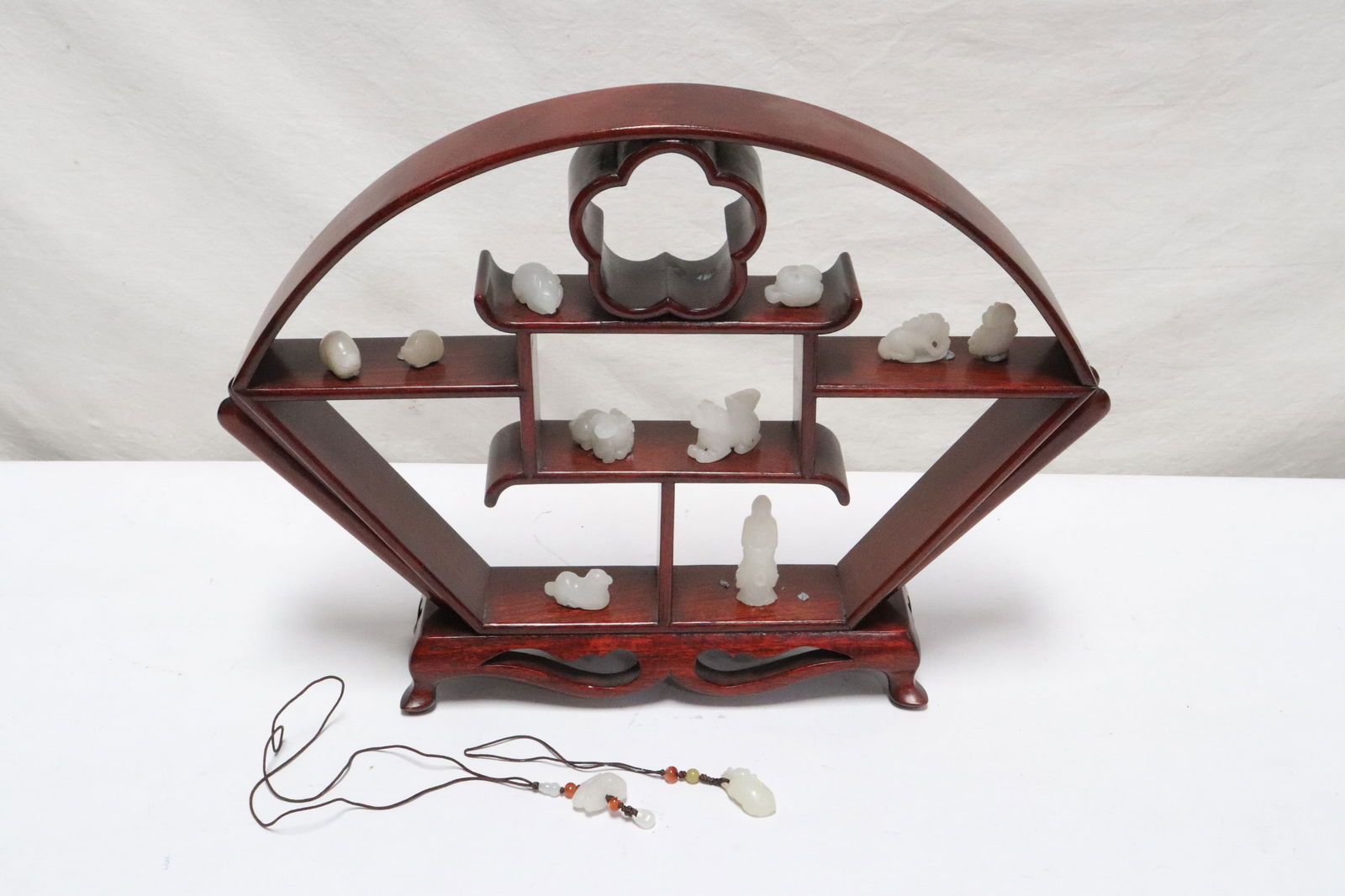 rosewood table display shelf w/ Peking glass ornaments (1 of 10)