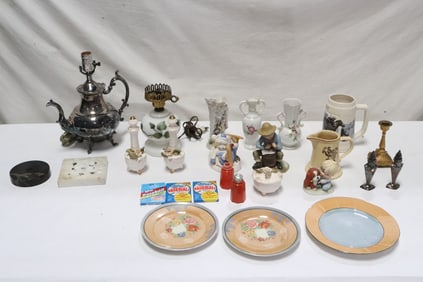 Baseball cards, marble bases, misc. porcelain