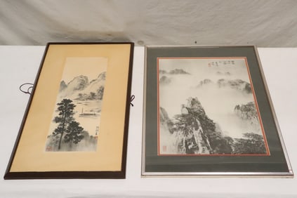 one framed watercolor, one framed print