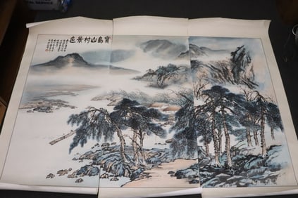 Large Chinese watercolor panel