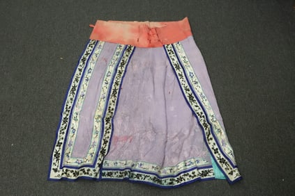 Chinese 19th century lady's embroidery skirt