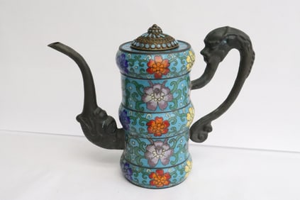 Chinese cloisonne enamel wine server
