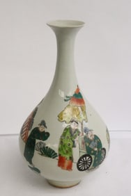 Chinese famille rose porcelain bottle vase