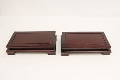 Pair Chinese rosewood table top platform stand
