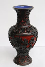 A vintage cinnabar vase
