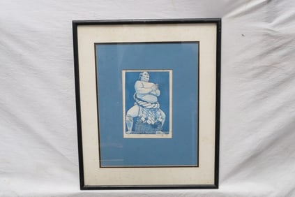 Japanese woodblock print of sumo wrestler