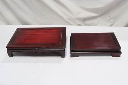 2 Chinese rosewood platform stands