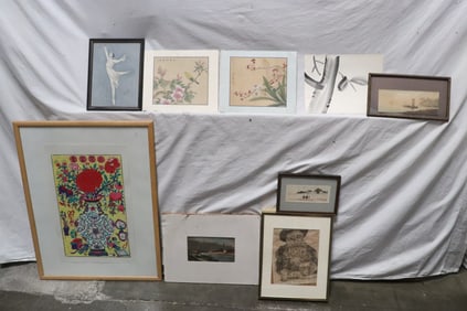 9 watercolor and oil paintings