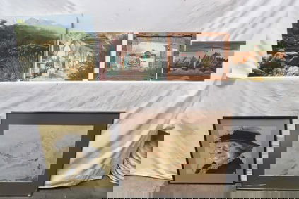 6 oil, watercolor paintings