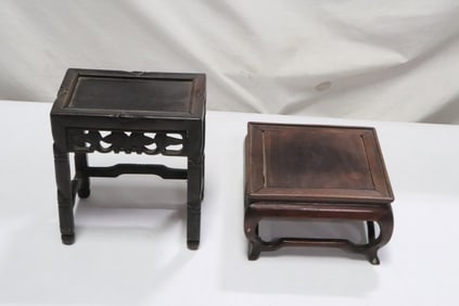 2 Chinese vintage rosewood table top stands