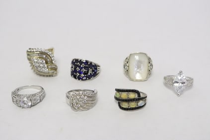 7 sterling rings