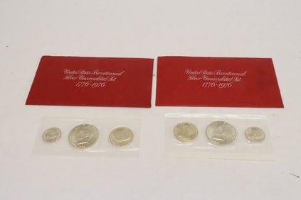 2 US bicentennial silver uncirculated sets