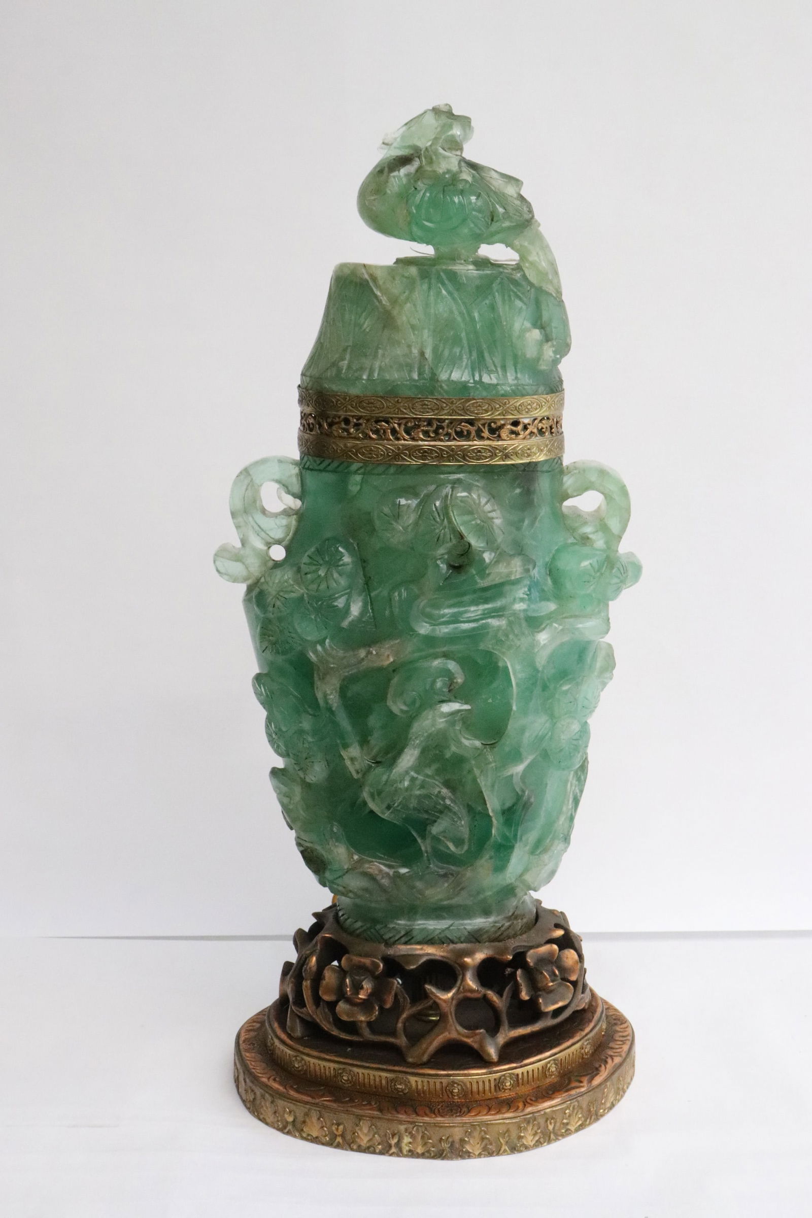 lamp w/ large Chinese 19th c. fluoride covered vase (1 of 12)