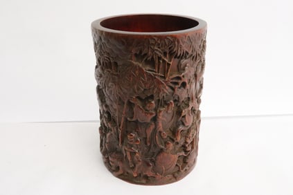 Chinese bamboo carved brush holder