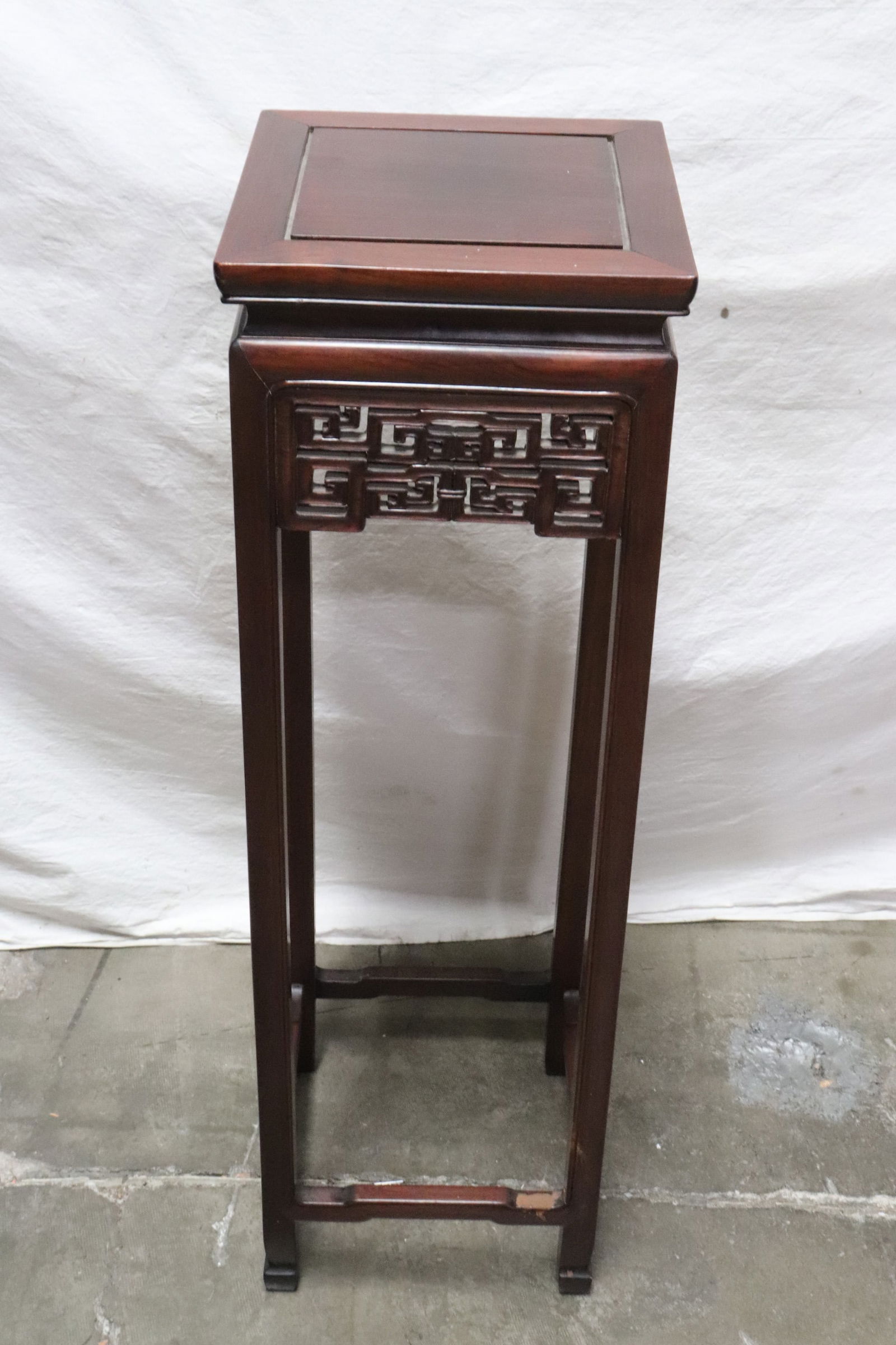 Chinese antique rosewood pedestal stand: Chinese antique rosewood pedestal stand, 36.1"x11"x11"