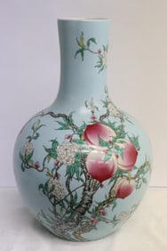 Large Chinese famille rose porcelain bottle vase