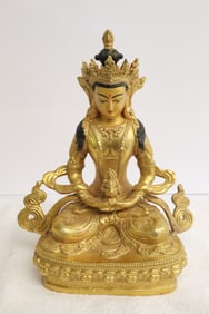 Fine Chinese gilt bronze sculpture of deity