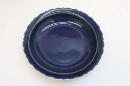 Fine Chinese blue glazed porcelain plate