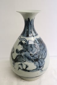 A blue and white porcelain vase