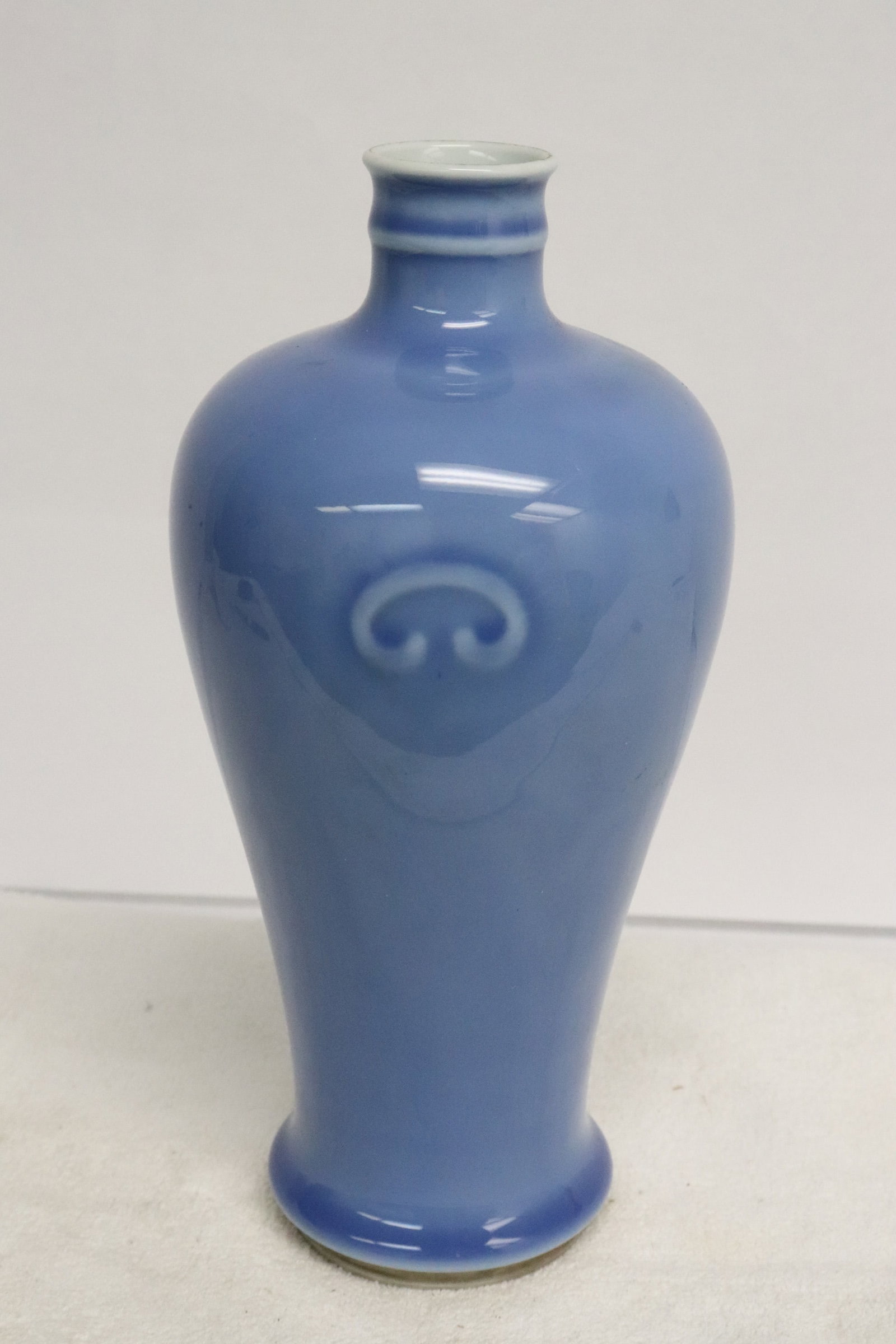 A sky blue porcelain meiping: A sky blue porcelain meiping, 8.85"x4.3"dia