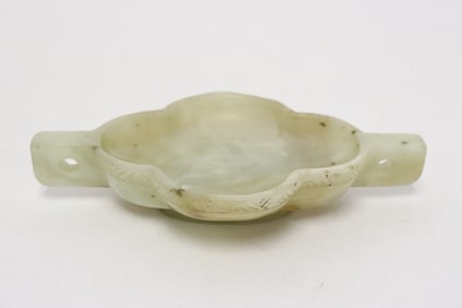 A white jade carved offering cup
