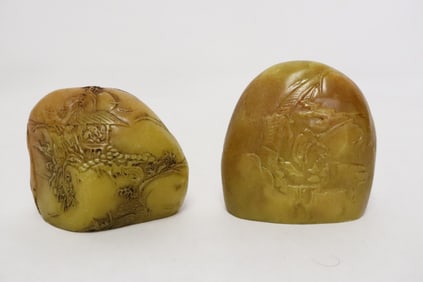 2 Shoushan stone boulders