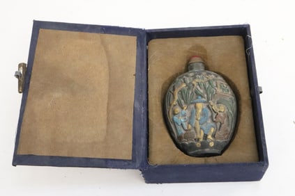 Unusual ink stone carved snuff bottle