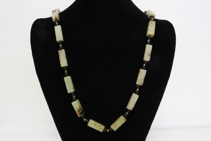 Jade bead necklace