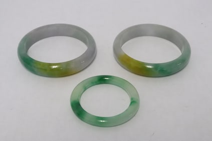 3 jadeite like bangles