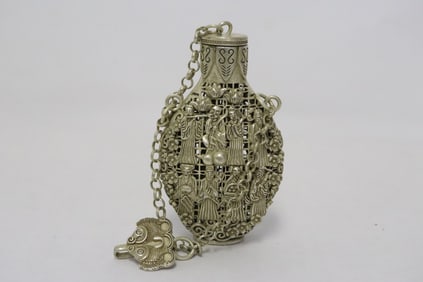 White bronze scent bottle