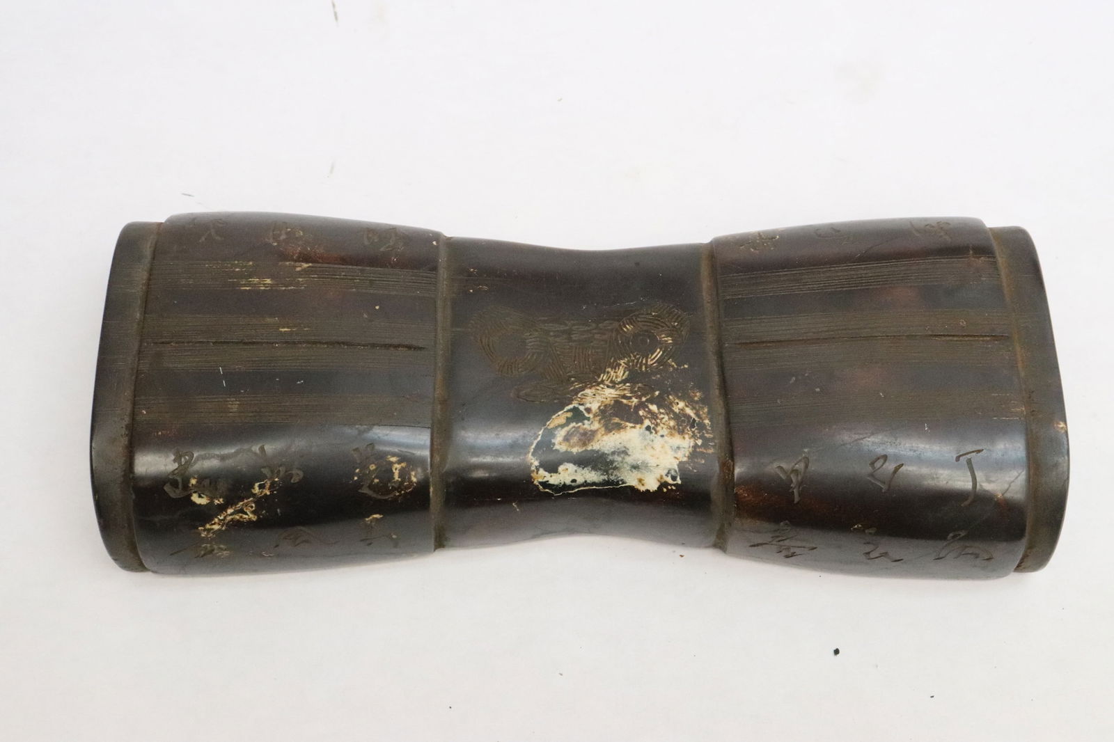 Large jade like stone carved religious ornament (1 of 6)