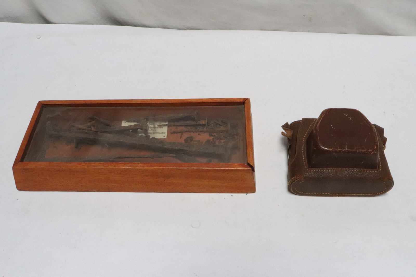 Vintage camera, and lot of old nails: Vintage camera, and lot of old nails