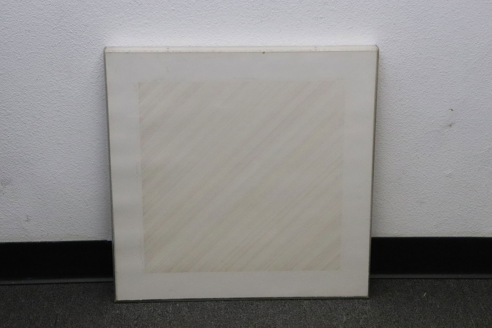 Lithograph in color under Lucite frame, signed: Lithograph in color (17"x17") under Lucite frame (22.3"x22.3"x1.6") "abstract", signed, ed. 3