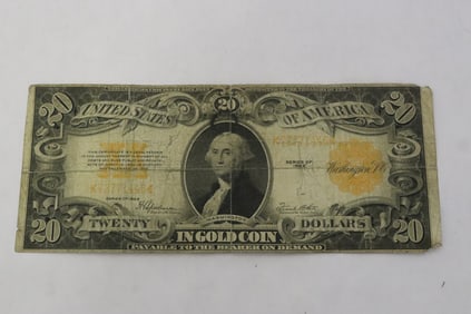 US 1922 series $20 gold certificate