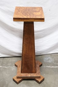 Mission oak pedestal