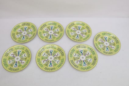 7 Herend yellow dynasty lunch plates