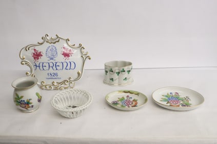 6 pieces Herend porcelain tableware