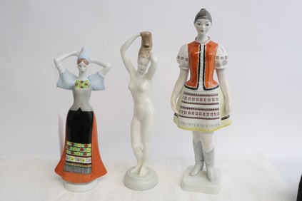 3 piece Hungarian porcelain figurines
