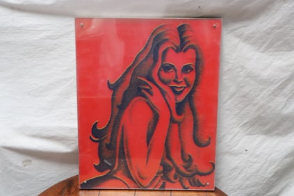 Serigraph on board under Lucite panel, anonymous