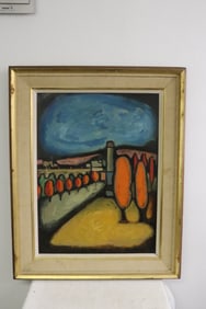 Oil on canvas "abstract landscape", signed