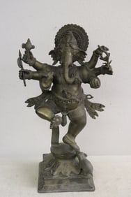 Large Indian bronze sculpture of ganesha