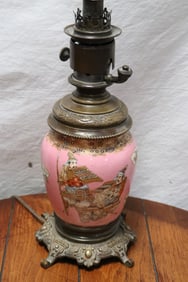 18th/19th c. Japanese satsuma jar, made as lamp