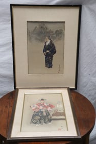 2 Japanese woodblock prints