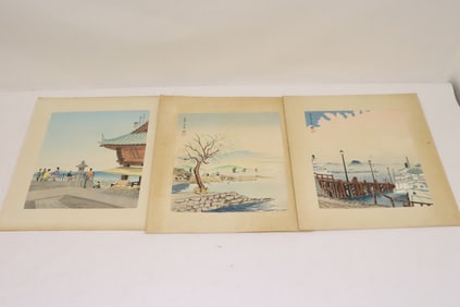 3 Japanese woodblock prints