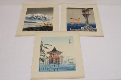 3 Japanese woodblock prints